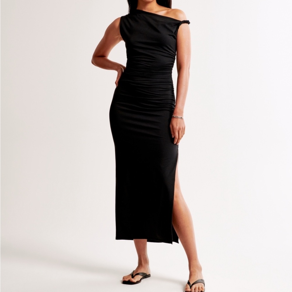 A&F asymmetrical twist knit midi dress